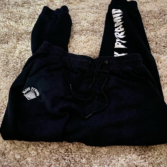 Black Pyramid Joggers with White Accents by Black - Picture 2 of 5